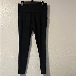 Athleta Charcoal Patterned 7/8 Tights